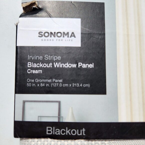 NEW Sonoma Blackout Window Curtains Panel Two Panels Grommet 50" x 84" Cream Col - Picture 4 of 14